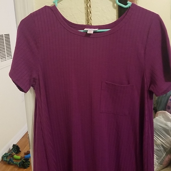 Ribbed Magenta Carly Dress - Picture 2 of 4